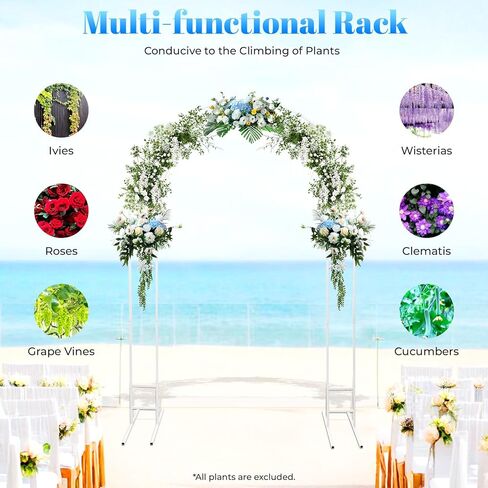 7.2FT Gold Metal Wedding Arch Backdrop Stand with Base, Garden Balloon Arbor Wedding Arch 2-Tube, Climbing Plants for Bridal, Ceremony, Photo Booth, Yard, Indoor Outdoor Party Decoration, Gold in Saudi Arabia