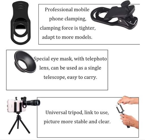 Binoculars 18x Telescope BAK4 Phone Lens Monocular Outdoor Concert Camping Monocular 10.5x3.5cm Suitable for Outdoor Travel and Play in Saudi Arabia