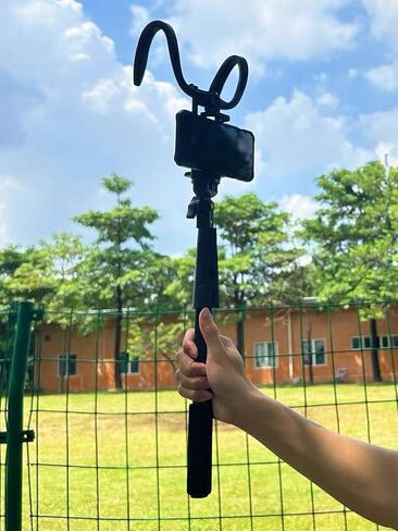 Tennis Pickleball Baseball & Content Creator Fence Mount – Compatible with Smartphones, Action Cameras for Sports, Adventure & Fun, Dual Pliable Hooks for Easy Adjustment & Stability, Extends to 5 ft in Saudi Arabia