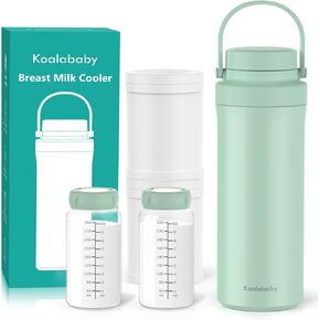 Koalababy Portable Breast Milk Cooler 22oz – 24-Hour Cooling, with 2 Bottles for Breastmilk Storage, Insulated Chiller for Work & Travel, Larger Capacity for Breastfeeding Moms in Kuwait