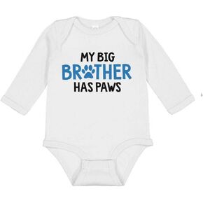 Taty Kids أخي الكبير لديه PAWS Long Sleeve Baby Bodysust in Kuwait