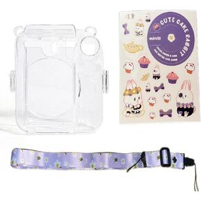 Clear Case متوافق مع Fuji Instax Mini 12 ، حقيبة الحافظة الصلبة لكاميرا فورفيلم ميني ميني 12 ، غطاء كمبيوتر الشخصي مع حزام تخزين الصور والكتف (صاف ، أخضر) in Kuwait