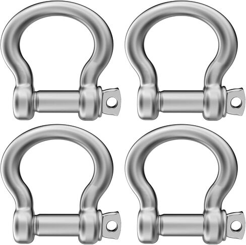 2 Pcs 4/7 Inch 304 Stainless Steel D Ring Shackles 14 mm Screw Pin Anchor Shackle for Traction Steel Wire, 14 mm in Saudi Arabia