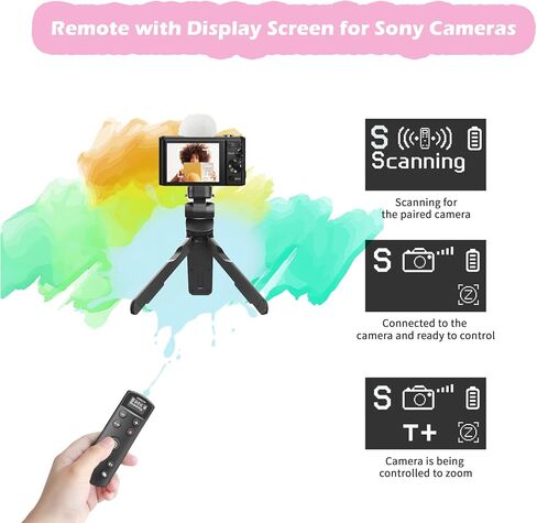 بالنسبة إلى ترايبود قبضة Sony Vlogging ، فإن جهاز التحكم عن بعد الكاميرا اللاسلكية القابلة لإعادة الشحن مع شاشة OLED لـ ZV-1 ، ZV-E10 ، ZV-1F ، A6100 ، A6400 ، A6700 ، A7IV ، RX100 VII ، A9 ، A9 II ، FX30 ، FX30 ، in Saudi Arabia