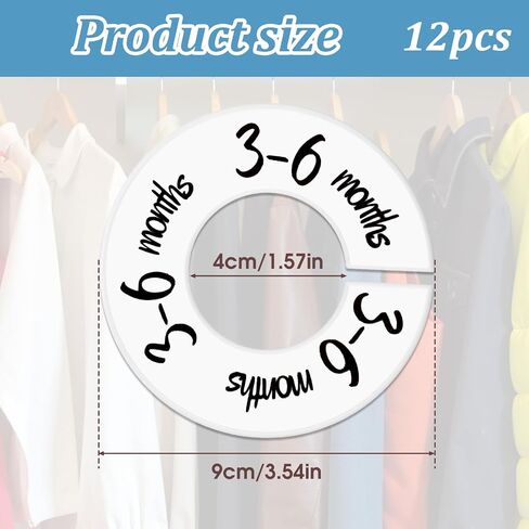 Baby Closet Dividers 12Pcs Unisex Baby Closet Organizer Clothes Organizer from Newborn to Toddler Hanger Dividers Closets Organizers for Nursery Babe Clothes Size Age Divider in Saudi Arabia