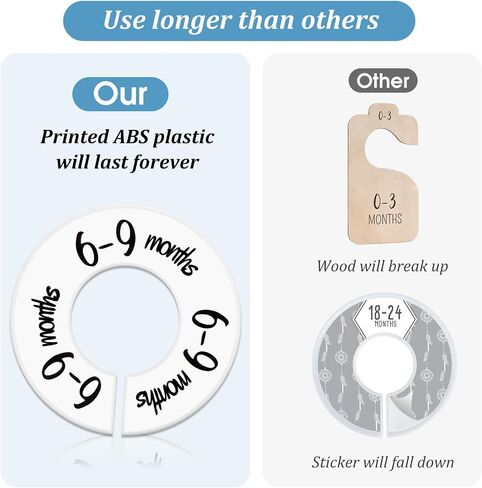 Baby Closet Dividers 12Pcs Unisex Baby Closet Organizer Clothes Organizer from Newborn to Toddler Hanger Dividers Closets Organizers for Nursery Babe Clothes Size Age Divider in Saudi Arabia