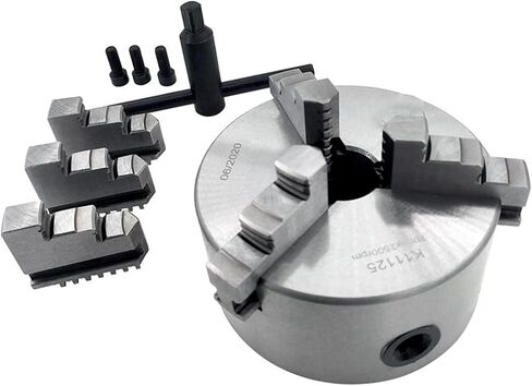 مجموعة تشاك ذاتية 4 بوصات 4 بوصة 4-فوج 1PCS K11-125 3 JAWS مخرطة تشاك مع إكسسوارات أدوات الجهاز K11-125 3-JAW تشاك المعادن الذاتية مع 1 بوصة × 8TPI خيط in Saudi Arabia
