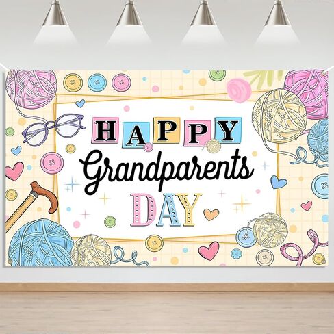 Mocsicka Grandparents Day Backdrop Banner Love Grandparents Decorations Grandpa Grandma Retirement School Event Photo Photo Booth Decor in Saudi Arabia