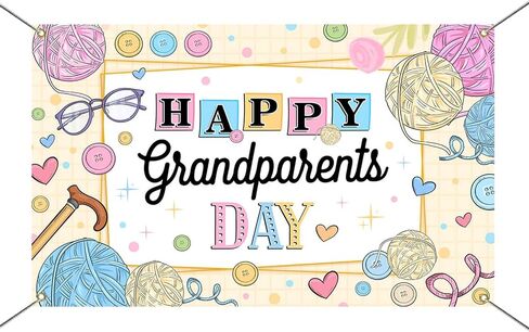 Mocsicka Grandparents Day Backdrop Banner Love Grandparents Decorations Grandpa Grandma Retirement School Event Photo Photo Booth Decor in Saudi Arabia