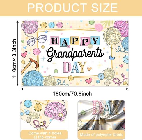 Mocsicka Grandparents Day Backdrop Banner Love Grandparents Decorations Grandpa Grandma Retirement School Event Photo Photo Booth Decor in Saudi Arabia