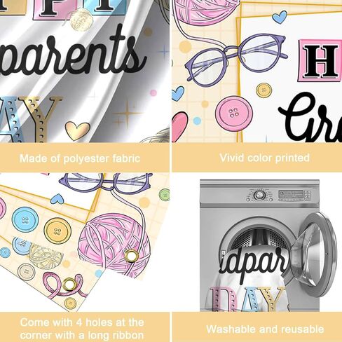 Mocsicka Grandparents Day Backdrop Banner Love Grandparents Decorations Grandpa Grandma Retirement School Event Photo Photo Booth Decor in Saudi Arabia