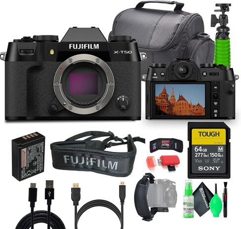 حزمة جسم الكاميرا الرقمية Fujifilm X-T50 مع بطاقة ذاكرة SDX-II SDXC صعبة 64 جيجا بايت SF-M. in Kuwait