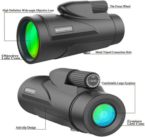 ، 12x50 HD 12 مرة عدسة تكبير التكبير ، PRISM طويلة الأمد وواضحة ، مع حامل الهاتف الذكي والوقوف ، in Saudi Arabia