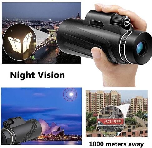 12x50 High Power BAK4 Binoculars with Smartphone Clip Tripod Wildlife Bird Watching Camping in Saudi Arabia
