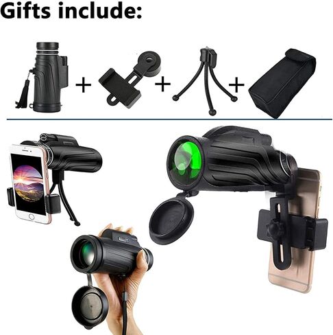 12x50 High Power BAK4 Binoculars with Smartphone Clip Tripod Wildlife Bird Watching Camping in Saudi Arabia