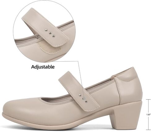 VJH Confort Women's Mary Jane Pumps Low Block chunky keel round rowy the tee star in Kuwait