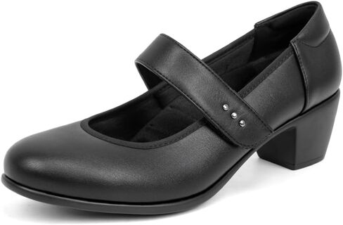 VJH Confort Women's Mary Jane Pumps Low Block chunky keel round rowy the tee star in Kuwait