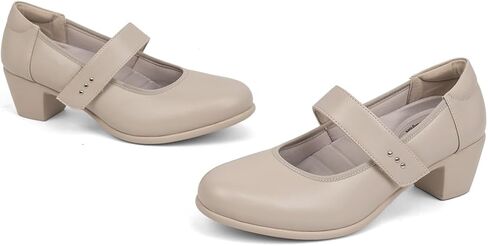 VJH Confort Women's Mary Jane Pumps Low Block chunky keel round rowy the tee star in Kuwait