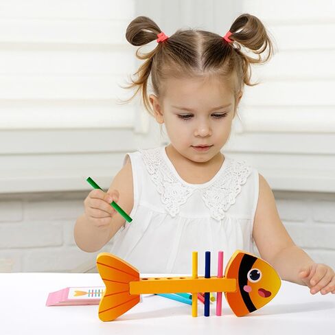 Fine Motor Training Color Matching Toys Fishbone Montessori Teaching Aids Young Children Kindergarten Early Education Toys in Saudi Arabia