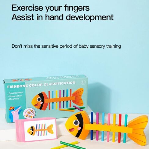 Fine Motor Training Color Matching Toys Fishbone Montessori Teaching Aids Young Children Kindergarten Early Education Toys in Saudi Arabia
