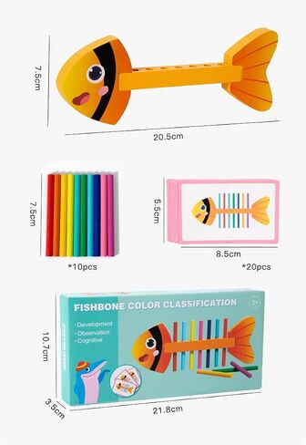 Fine Motor Training Color Matching Toys Fishbone Montessori Teaching Aids Young Children Kindergarten Early Education Toys in Saudi Arabia