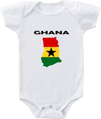 Baby Bodysuit Ghana Funny Cotton Boy & Girl Clothes White in Saudi Arabia