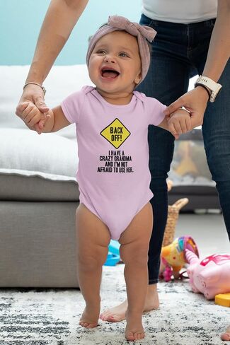 Pop Threads Back Off I Have A Crazy Grandma Gift For Mom Infant Baby Boy Girl Bodysuit in Saudi Arabia