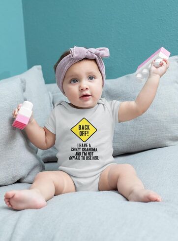 Pop Threads Back Off I Have A Crazy Grandma Gift For Mom Infant Baby Boy Girl Bodysuit in Saudi Arabia