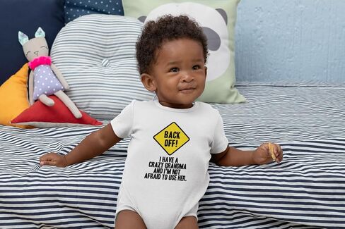 Pop Threads Back Off I Have A Crazy Grandma Gift For Mom Infant Baby Boy Girl Bodysuit in Saudi Arabia