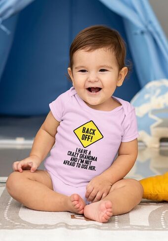 Pop Threads Back Off I Have A Crazy Grandma Gift For Mom Infant Baby Boy Girl Bodysuit in Saudi Arabia