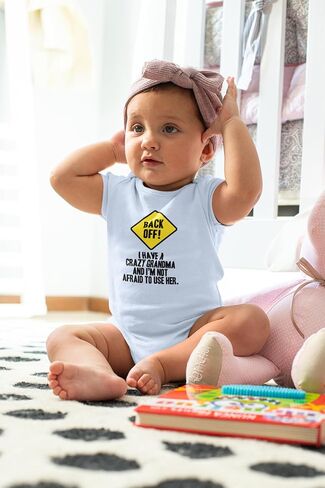 Pop Threads Back Off I Have A Crazy Grandma Gift For Mom Infant Baby Boy Girl Bodysuit in Saudi Arabia