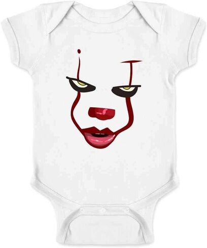 Pop Threads Clown Face Horror Scary Movie Halloween Spooky Infant Baby Boy Girl Bodysuit in Saudi Arabia