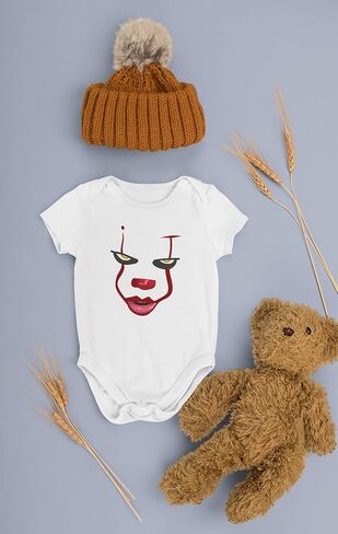 Pop Threads Clown Face Horror Scary Movie Halloween Spooky Infant Baby Boy Girl Bodysuit in Saudi Arabia