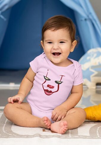 Pop Threads Clown Face Horror Scary Movie Halloween Spooky Infant Baby Boy Girl Bodysuit in Saudi Arabia