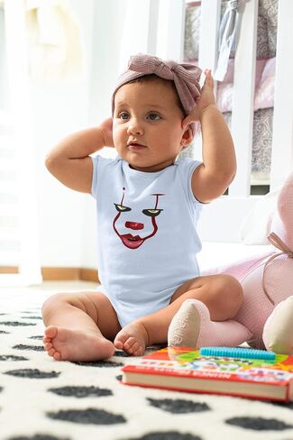 Pop Threads Clown Face Horror Scary Movie Halloween Spooky Infant Baby Boy Girl Bodysuit in Saudi Arabia