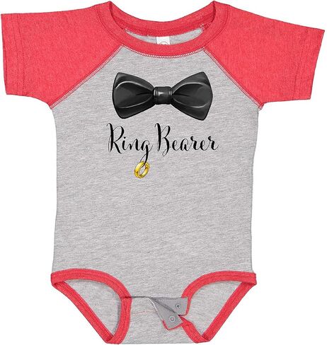 inktastic Ring Bearer- Black Bow Tie and Gold Wedding Ring Baby Bodysuit in Saudi Arabia