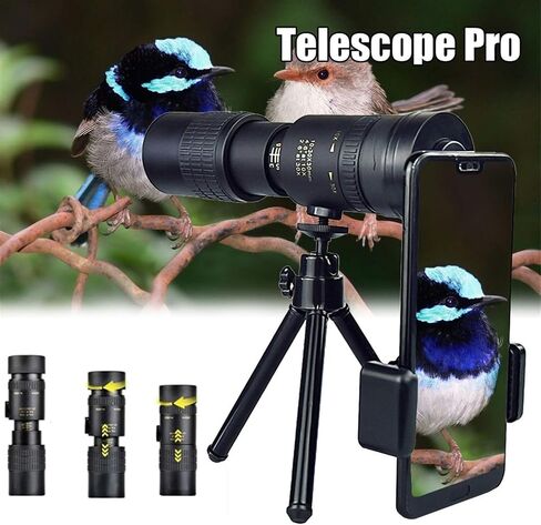 Monoculars Telescope High Power 4K 10-300X40MM Super Telephoto Zoom Monocular Binoculars Pocket Telescope for Smartphone Take Picture for Adult Bird Watching Outdoor Binoculars in Saudi Arabia