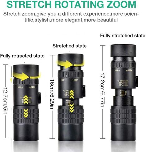 Monoculars Telescope High Power 4K 10-300X40MM Super Telephoto Zoom Monocular Binoculars Pocket Telescope for Smartphone Take Picture for Adult Bird Watching Outdoor Binoculars in Saudi Arabia