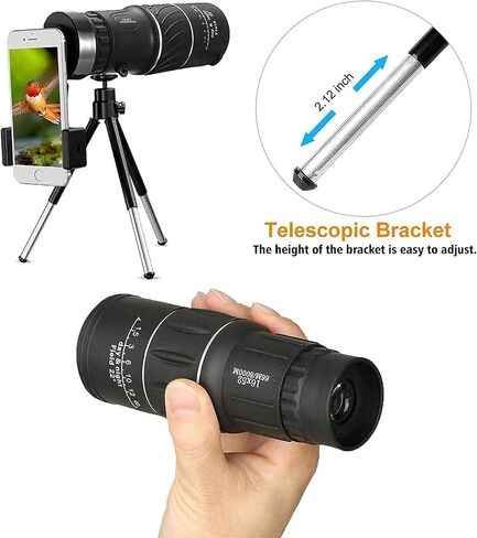 , 16X52 Hd Full Optical Prism Monocular Dual Focus Telescope Waterproof Portable Spotting Scopes for Bird Watching in Saudi Arabia