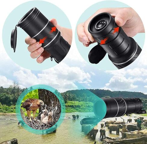 , 16X52 Hd Full Optical Prism Monocular Dual Focus Telescope Waterproof Portable Spotting Scopes for Bird Watching in Saudi Arabia