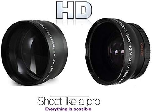 2-PCS Hi-Def Telephoto & Wide Angle Lens Kit لـ Canon XA15 XA11 Vixia HF G21 in Kuwait