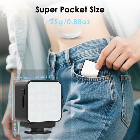 مصباح مدونة مدونة ميني مغناطيسي لـ DJI Osmo Pocket 3،3W ، 300 مللي أمبير ، 3 طرز ملونة من طرازات سطوع من مستويين USB-C قابلة لإعادة شحن مصباح LED لكاميرا الحركة ، DJI Osmo ، الهاتف الذكي ، Sony ZV-1 و Selfie Sticks in Saudi Arabia