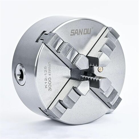 4 Jaw Lathe Chuck 125mm Big Bore 38mm 4 Jaw Self-Centering Chuck K12-125 Metal Chuck Scroll Chuck for Mini Lathe WM210V in Saudi Arabia