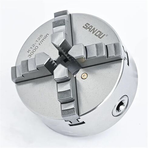 4 Jaw Lathe Chuck 125mm Big Bore 38mm 4 Jaw Self-Centering Chuck K12-125 Metal Chuck Scroll Chuck for Mini Lathe WM210V in Saudi Arabia