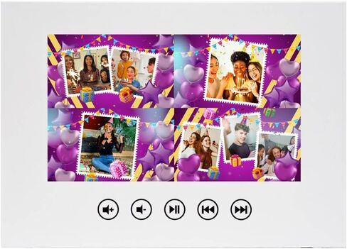 Customized Adult Greeting Video Card – Upload Your Own Photos for a Personalized Birthday Slideshow – Digital Gift with 7" Display, 8GB Memory, USB Charging, Ready to Play in Kuwait