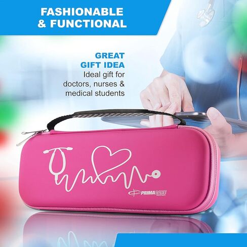 Primacare KB-9297-BL Blue Stethoscope Case, Supplies NOT Included, for Stethoscopes and Medical Supplies, Multiple Compartments, Portable and Lightweight First Aid Kit Bag, Accessories for Nurses in Saudi Arabia