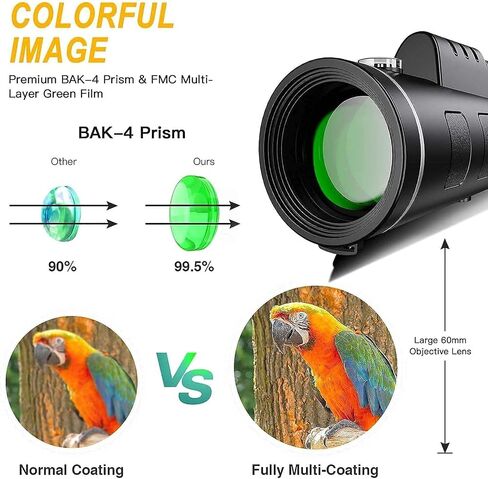 Durable and Clear Prism Dual Focus, 40X60 High Definition with Smartphone Holder Tripod for Bird Watching, Camping, Traveling in Saudi Arabia