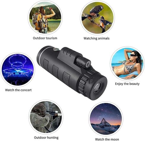 Durable and Clear Prism Dual Focus, 40X60 High Definition with Smartphone Holder Tripod for Bird Watching, Camping, Traveling in Saudi Arabia
