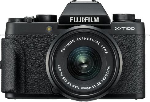 الكاميرا الرقمية FUJIFILM X-T100 بدون مرآة مع عدسة عدسة OIS PZ-Black in Kuwait