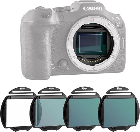 Kase 4 in 1 Clip-In CMOS Kit (MCUV/ND8/ND64/ND1000) ، مرشحات حماية الكثافة المحايدة ND و UV لـ Canon RF Mount EOS R3 R5 R5II R5C R6 R6II R7 R1 in Kuwait